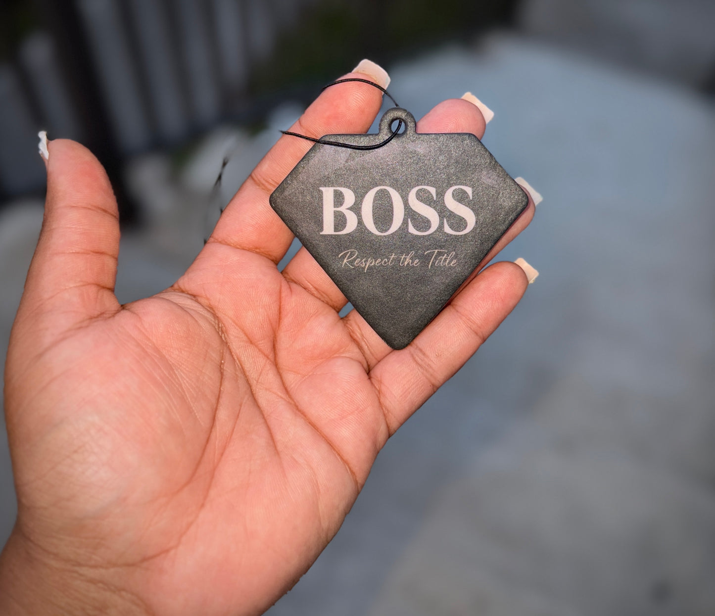 Essentials Boss Air Freshener + Keychain – Black Ice Scent