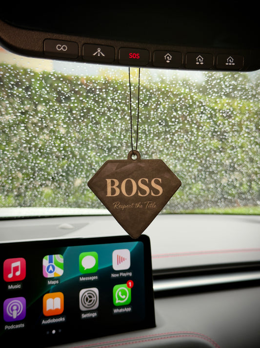 Essentials Boss Air Freshener + Keychain – Black Ice Scent