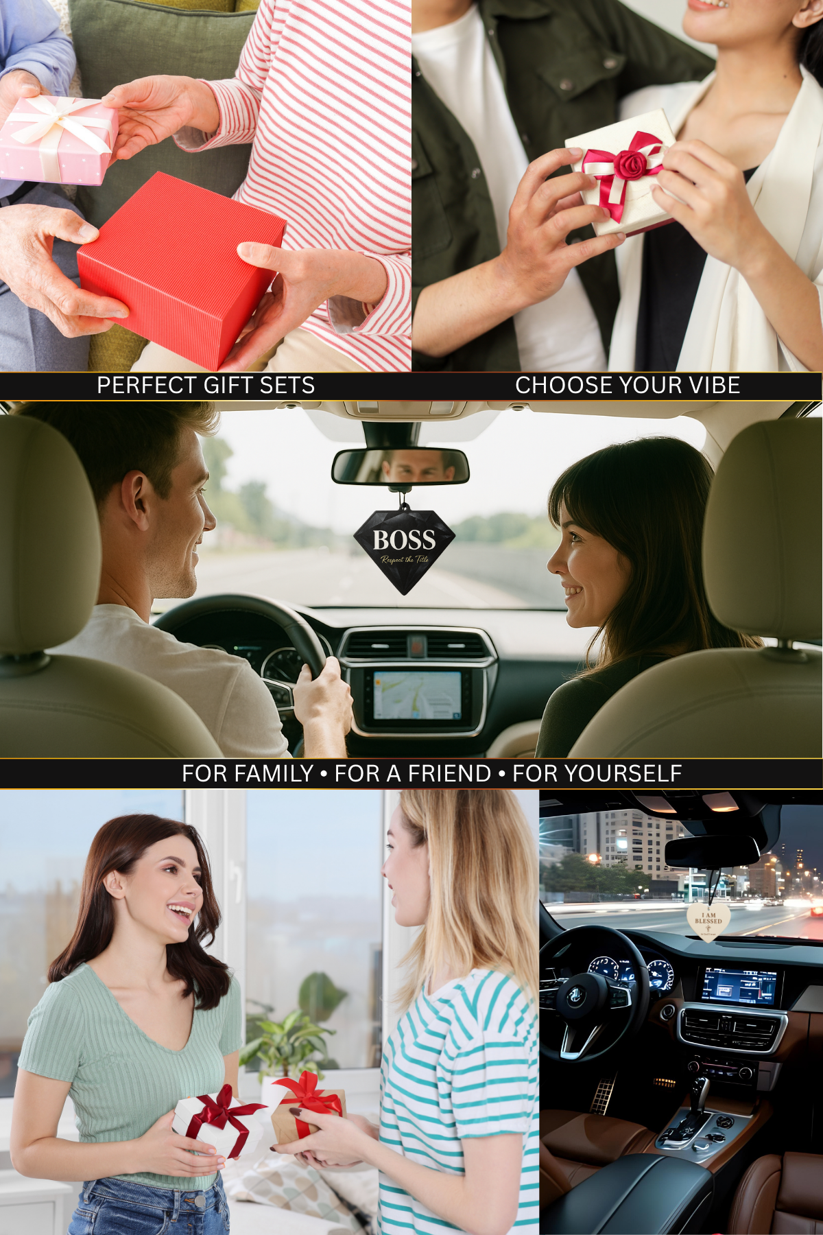 Essentials Boss Air Freshener + Keychain – Black Ice Scent