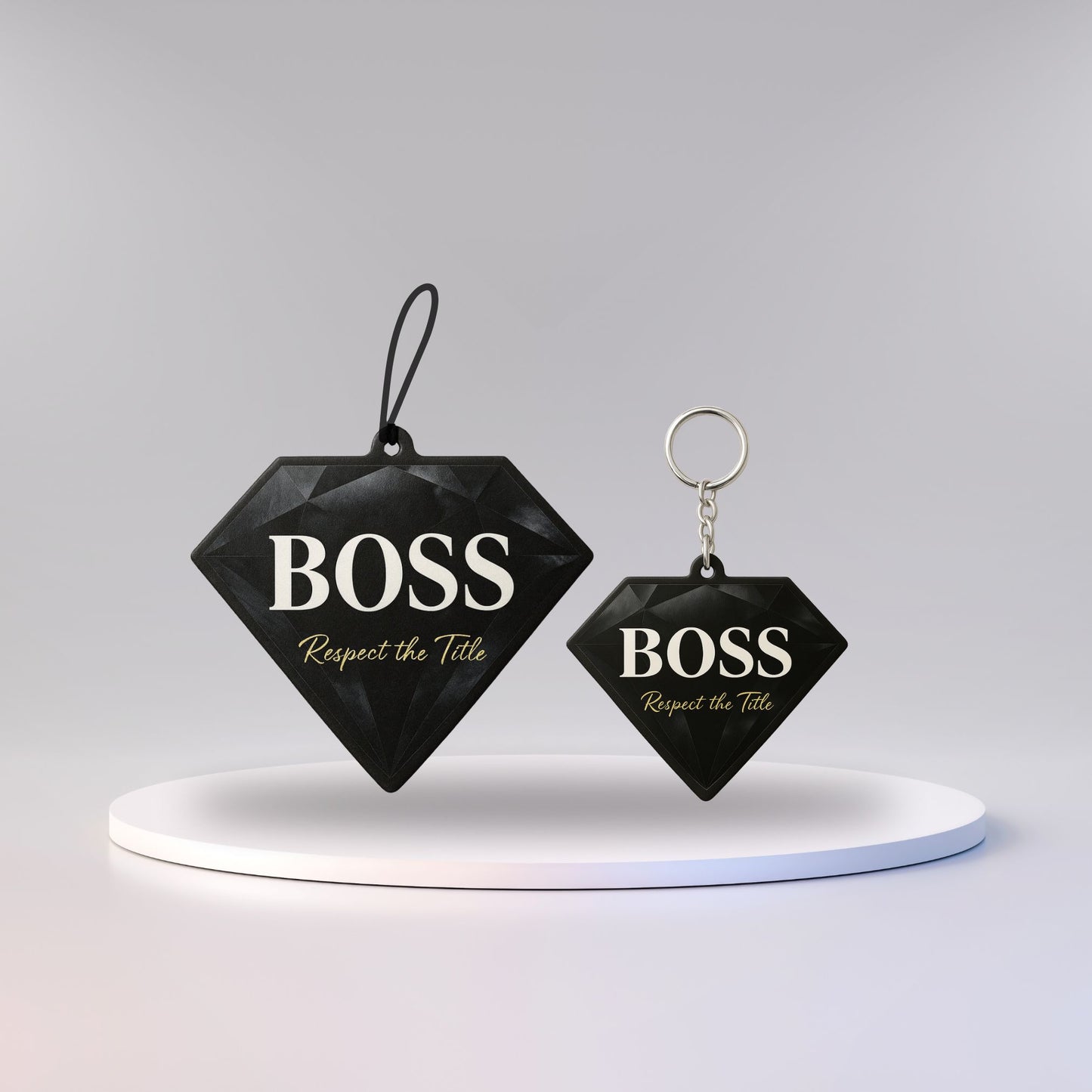 Essentials Boss Air Freshener + Keychain – Black Ice Scent