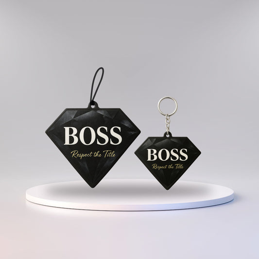 Essentials Boss Air Freshener + Keychain – Black Ice Scent